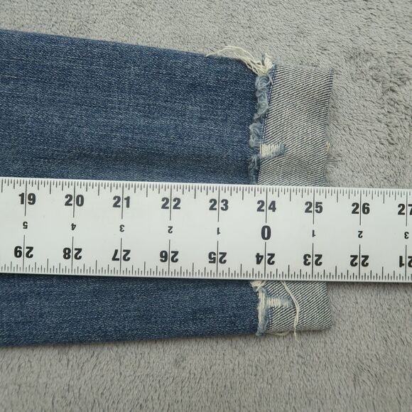 Judy Blue Jeans Junior's 1/25 Mid-Rise Relaxed Straight 25" Inseam Destroyed - Picture 5 of 16